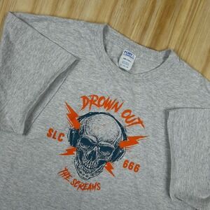 RARE Fear Factory Logo XL Short Sleeve Band Tee Gray Drown Out The Screams 666